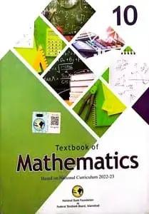Class 10 Mathematics book for Federal Board 2025-2026